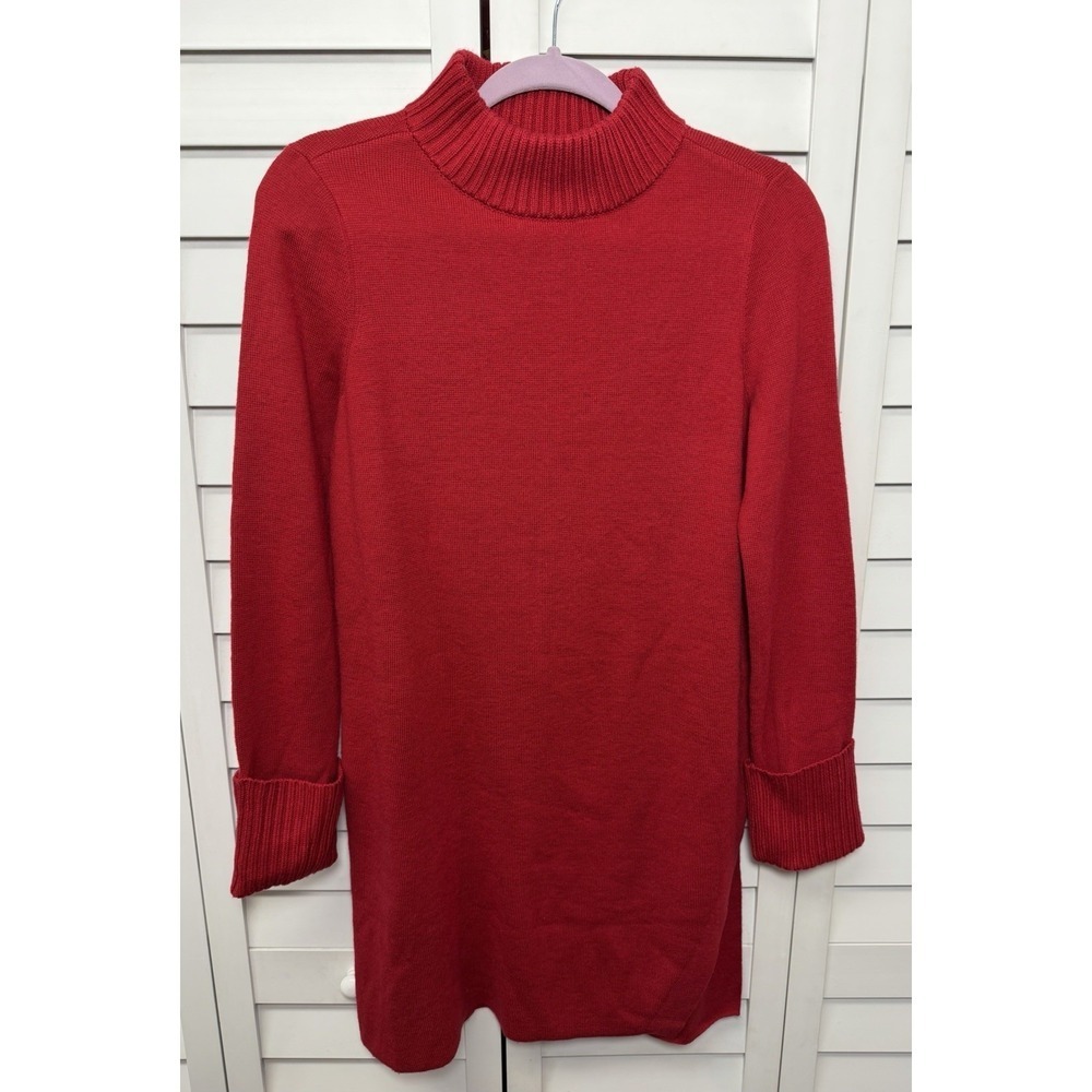 Chico's Long Sleeve Mock Neck Side Slit Knit Tunic Sweater Women's Size Small